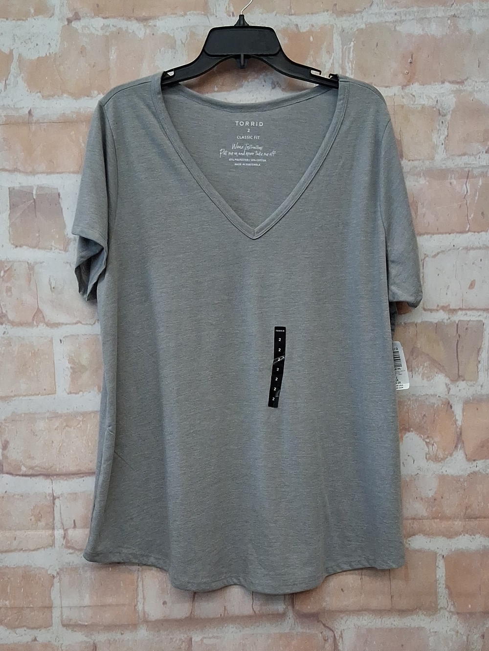 NWT Torrid Light Gray V-Neck Short Sleeve Tee
